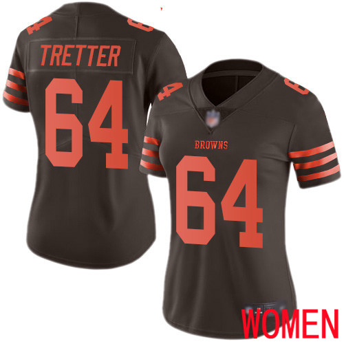 Cleveland Browns JC Tretter Women Brown Limited Jersey #64 NFL Football Rush Vapor Untouchable